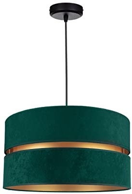 FKL DESIGN Home Deco Hängelampe Pendellampe Dunkelgrün Beleuchtung 1-flamming E27 Hängeleuchte Pendelleuchte aus Serie N134 (N134-DG)