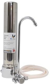 Doulton 10-tums vattenfiltreringssystem i krom för bänkskiva Biotect Ultra | Minskar föroreningar, kromfinish, vattenfilterkran med Biotect Ultra-keramikfilter