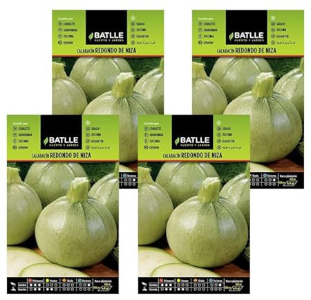 Pack 4 Semillas de calabacín redondo de niza de Semillas Batlle PACK (4)