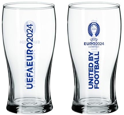 Hy-Pro Vaso de pinta Euro 2024, con licencia oficial, mercancía Euro 2024