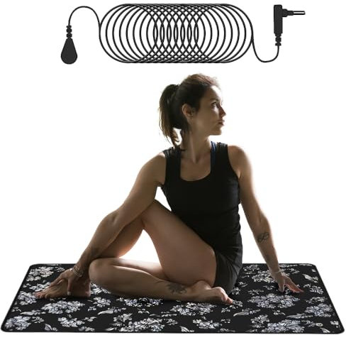 Erdungsmatten-Set für besseren Schlaf, 60 x 90 cm, Erdungsmatte mit 4,5 m geerdeter Schnur, reduziert Schlaflosigkeit, Angstschmerzen