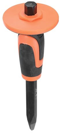 sourcing map Burin de maçonnerie de 24 cm avec protection de la main à tête pointue en acier à haute teneur en carbone pour pierre, béton, mortier, brique, briser la pierre, la sculpture, le