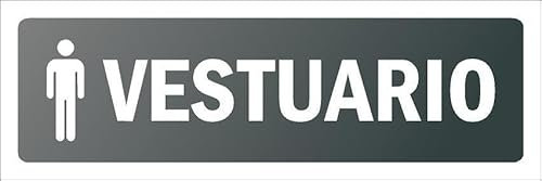 Male locker room, grey informational sign SP034-1mm flexible Plastic sign (150mm x 50mm)