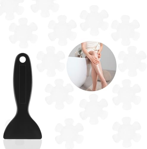 GEEHUA 24PCS Flower Shape Non Slip Bathtub Stickers, Transparent Adhesive Anti Skid Safety Shower Stickers Anti Slip Bathtub Strip Decals with Scraper for Bath Shower Floor Stairs
