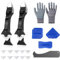 3 in 1 Metal Head Silicone Caulking Tool - Replace 10 Silicone Pads, Removal Tool with Glove, for Bathrooms, Windows, and Sink Joints