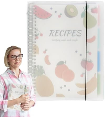 Receptbok i receptbok, receptbok på A4 för att skriva dina egna recept | Personlig receptbok i, matlagningsdagbok för dina egna familjerecept
