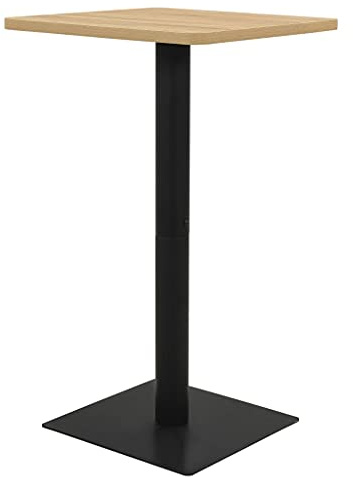 Tomostar Table de Bar Carrée, Table de Bistrot Haute Couleur chêne 70x70x107 cm