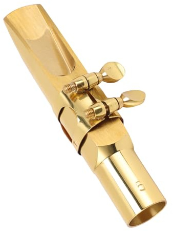Yechiry Portavoz de Saxofón de Tenor Alto, Boquilla de Saxo de Tenor de Metal de Latón con Tapa, Kit de Llave Plana B de Tipo 5 para Profesional, Principiantes