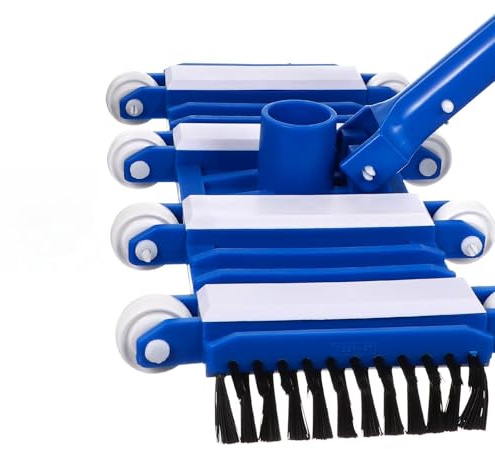 SEWACC Tête d'Aspirateur de Piscine Flexible 14 Pouces Brosse et Roues Accessoire Manuel pour Nettoyage des Débris et Feuilles Fond des Bassins