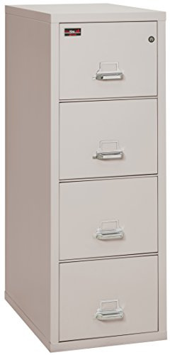 Fireking Fireproof 2 Hour Rated Vertical File Cabinet (4 Letter Sized Drawers, Impact Resistant, Water Resistant), 56.19 H x 19 W x 31.19 D, Platinum