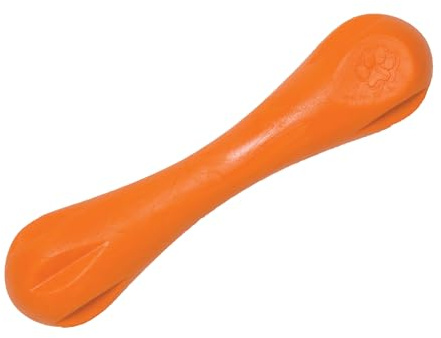 WEST PAW Zogoflex Hurley Dog Bone Chew Toy – Floatable Pet Toys for Aggressive Chewers, Catch, Fetch – Bright-Colored Bones for Dogs – Recyclable, Dishwasher-Safe, Non-Toxic, Large, Tangerine