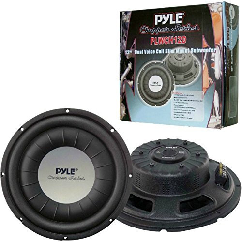 Pyle SUBWOOFER SUB ULTRA SLIM PLWCH12D PLWCH 12D NERO DA 30,00 CM 12 300 MM DA 600 WATT RMS E 1200 WATT MAX DOPPIA BOBINA DA 4 + 4 OHM PER ALLOGGIAMENTI RISTRETTI COFANO O PANNELLO AUTO SOLO 8,00 CM