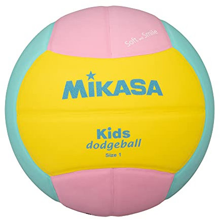 MIKASA Smile Dodgeball Nr. 1 (für Kleinkinder und Grundschüler), 150 g, Gelb/Rosa/Grün, SD10-YP, empfohlener Innendruck: 0,10-0,15 kgf/cm