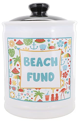 Cottage Creek Jars Beach Fund Piggy Bank - Travel Essentials Money Jar for Women, Mom, Dad - Road Trip, Cruise, Beach Vacation Accessories Savings Bank