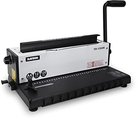 RAYSON TD-1200R Rilegatrice Spirale Metallica, 34 Fori Rotondi, 120 Fogli