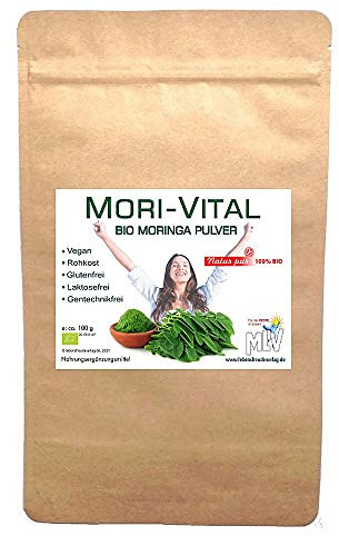 Lebensfreudeverlag Bio-Moringa PREMIUM 1.000g im Beutel 100% reines Moringa-Blattpulver Öko-Garantie - glutenfrei, laktosefrei, vegan! Nur das Beste für Ihren Körper!