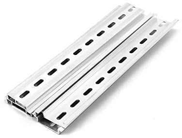 QWORK® 6 Stück Hutschiene Schlitz, Montageschiene Din, Hutschiene, 35mm Breit, 7.5mm Hoch, Lang 200mm