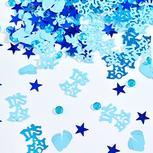 Its a Boy Konfetti Babyparty Dekoration Blå Party Shower Streudeko Dop Könskonfettikanon