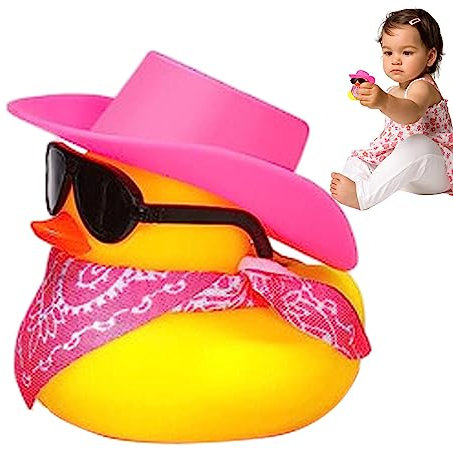 FOUNCY Adorno de pato de goma para salpicadero, pato de goma , gafas de sol de pato de goma, divertido pato de goma, accesorios de coche de pato, decoraciones de salpicadero de coche, adornos