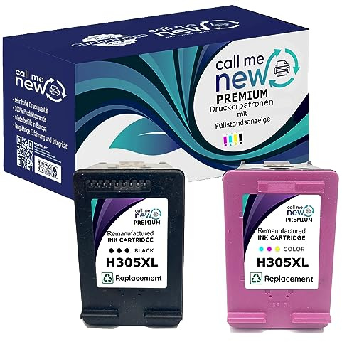 callmenew 2X Premium DRUCKER Tinte PATRONE Remanufactured kompatibel für HP 305XL DeskJet 2630 2633 3700 3720 3730 Envy 5000 5010 5030 mit Füllstandsanzeige