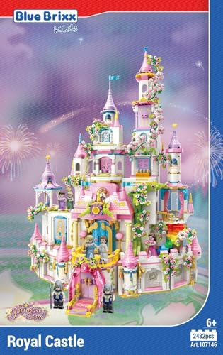 BlueBrixx Kids 107146 –Princess Leah: Königlicher Palast aus Klemmbausteinen mit 2482 Bauelementen