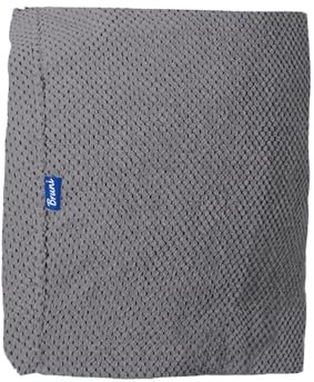 Bruni Indoor-Sitzsack Wechselhülle - tropfenförmiger Sitzsack-Bezug für drinnen aus weichem Bienenwaben-Velours, Classico L und 90 x 90 cm Sitzsäcke (L, Grau)