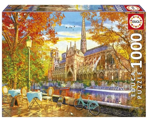 Educa - Puzzle de 1000 pièces pour Adultes | L'automne dans Notre Dame. Mesure: 68 x 48 cm. À partir de 14 Ans (19936)