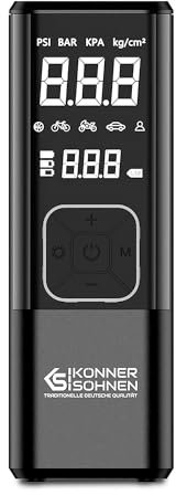 Compresor de batería KS P20, velocidad de inflado 23 l/min, presión máxima 150 Psi, batería 6000 mAh, desconexión automática, power bank, linterna