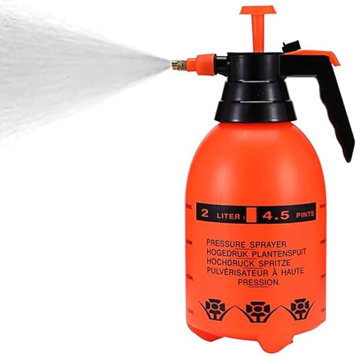 Garden Pump Sprayer, 2L/68oz Hand-held Pressure Sprayer Bottle for Lawn with Safety Value&Adjustable Nozzle for Watering,Spraying Weeds,Home Cleaning and Car Washing