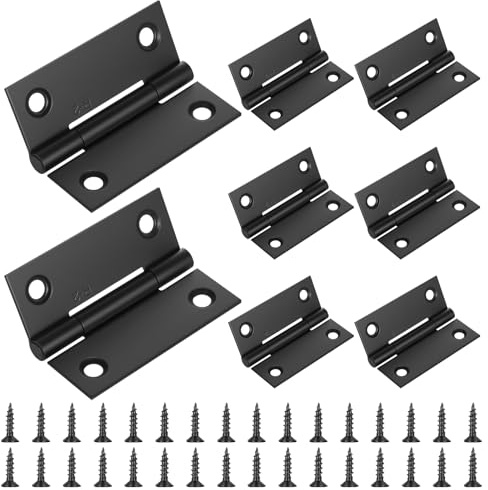 4 PcsCerniere per Legno Pesanti, 50x39mmCerniere per Porte Interne, Cerniere Porte Acciaio Inox, Cerniera a Vite Cerniere Pieghevoli, Cerniera per Ante Finestre Cassetti Giardino, Nere