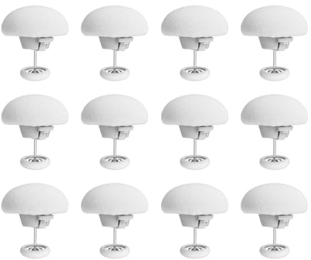 uxcell 20Pcs Duvet Pin Duvet Clips, Cotton Quilt Cover Pin Clips Mushroom Comforter Button Fastener with Soft Fabric for Quilts Blanket Cushions Curtains, White