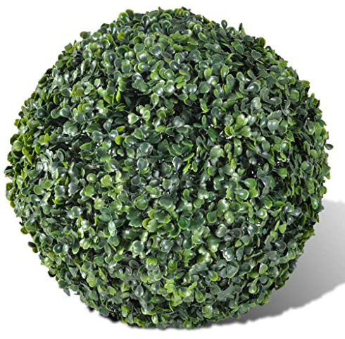 Generico Sfere di Bosso 2 pz Arte Topiaria con Foglie 27 cm,Flora artificiale-40871