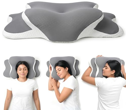 ER RELAX Cuscino Cervicale per dormire in Memory Foam – Supporto Collo e Spalle, Design Ortopedico con Federa Traspirante, Ideale per Sonno Laterale o Supino