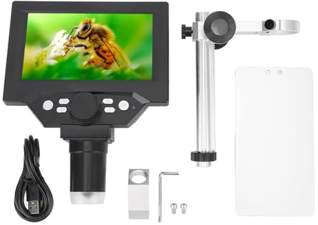 SustVita Microscope numérique 1080P avec écran HD de 5,5 Pouces, Zoom 1000x, Batterie Rechargeable et compatibilité OS X pour la réparation électronique