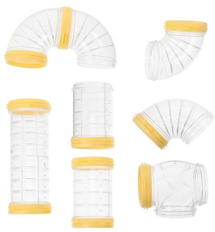 SMASOLO Tunnel per Gabbia per Criceti e Piccoli Animali, Set Tubi in Plastica Durevole Connettori, Esterno alla Gabbia per Arricchire L’habitat di Criceti Nani e Gerbilli, 8 Pezzi Color