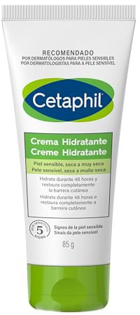 CETAPHIL Crema Hidratante Corporal y Facial, para pieles secas y sensibles, hidrata hasta 48 horas, 85G