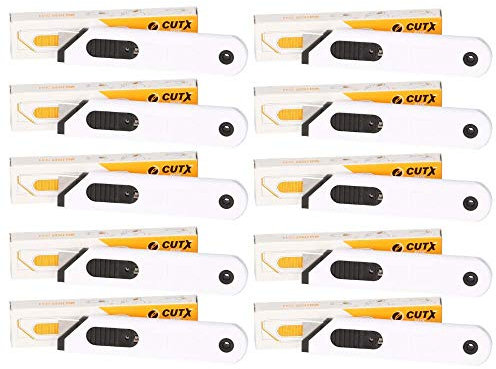 10er SET CUTX MULTICUT X5044 Cuttermesser Sicherheitsmesser Kartonmesser Cutter mit autom. Klingenrückzug