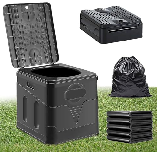 Mocoli Campingtoilette, Klappbar Camping Toiletten Trenntoilette Töpfchen für Unterwegs mit 100 Müllsäcken Tragbare Toilette für Draußen oder Drinnen Tragbare Toilette für Outdoor Camping Autocamping