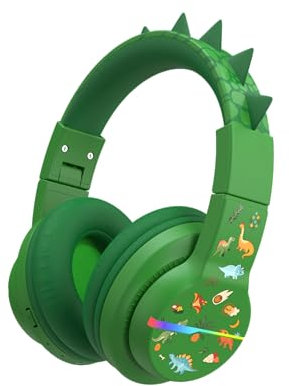 iClever Bluetooth Kinder Kopfhörer, Farbige LED-Leuchten, Kinderkopfhörer Over-Ear mit 74/85dBA Lautstärkebegrenzung, 85 Stunden Spielzeit, Bluetooth 5.2, eingebautes Mikrofon BTH12