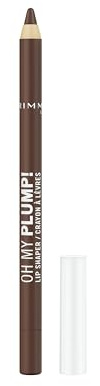 Rimmel London Oh My Plump! Lip Shaper, 110 Rich Kakao, Lipliner, reich an Peptiden, ultra-cremig, kein Transfer, 1,2 g