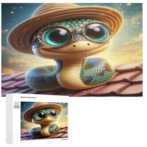 1000 Pièces Puzzle Serpent pour Adultes Et Adolescents Enfants Puzzles sur Planche De Bois Cadeau （75×50cm）
