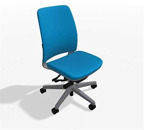 Steelcase Amia Task Chair: Platinum Frame/Polished Aluminum Base - Armless - Hard Floor Casters