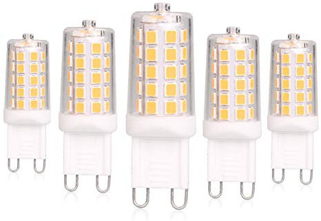 Baoming G9 lampadine LED 4 W bianco caldo 400LM, sostituzione di 40 W alogena lampadine a risparmio energetico, basso consumo energetico, AC 220 – 240 V, confezione da 5