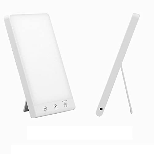 Lámpara De Luminoterapia 10000 Lux Portátil Lámpara De Luz Diurna Natural, Con 2 Colores De Luz Niveles De Brillo Ajustables Sin Parpadeos Control Táctil Lámpara De Espectro,Blanco