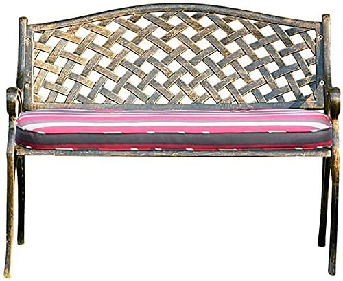 Outdoor-Bank, Terrassenbank, Veranda-Möbel, 101,6 cm, Parkbank, Outdoor-Gartenbank, 100% gegossenes Aluminium, wetterfeste Terrassenbank (Altgrün) (Bronze)