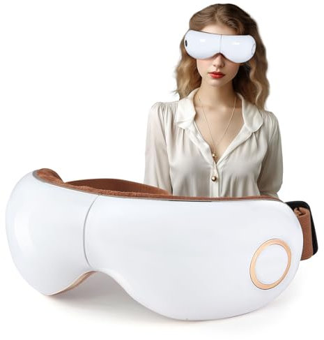 Healthrelife Augenmassagegerät mit Wärme, Vibration und Musik 5 Modi Vibrationsmassage zur Entspannung der Augen