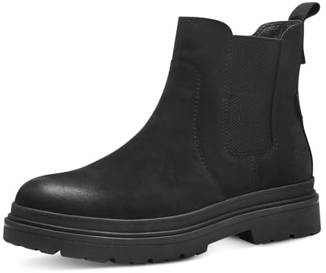 Tamaris Comfort bottes hiver femme cuir sans talon déperlante, Black Nubuk, 39 EU