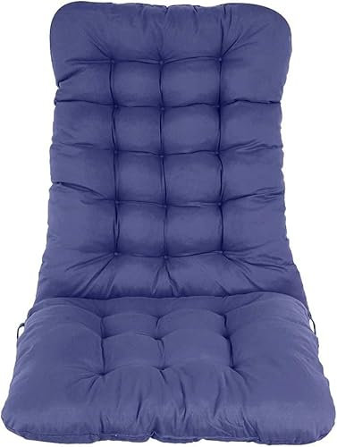 Sutowe - Cojines de silla con respaldo alto, 120 x 50 cm, silla de patio gruesa, cojín de asiento de silla para exterior, interior, cojín espesar para casa, oficina, jardín (azul)