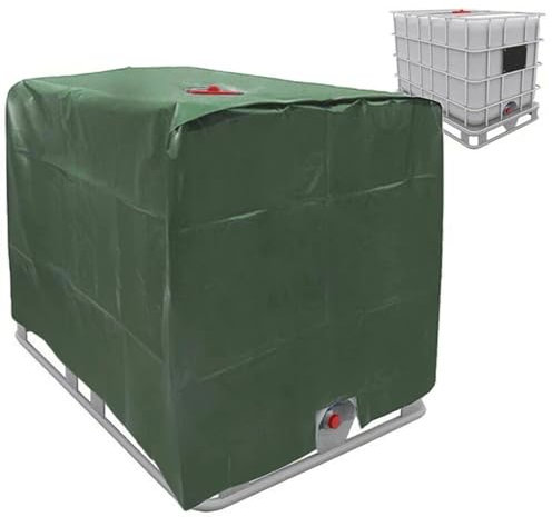 DFANCE Cubierta para Depósito de Agua 1000 litros,IBC Funda Deposito Protección,Antipolvo Anti UV Protección Deposito Agua Lluvia,para El Hogar Accesorio para Tanque IBC(Color:Verde)