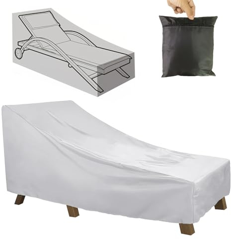 hifrom Abdeckung Gartenliege Wasserdicht Abdeckplane, 210D Oxford Schutzhülle Gartenmöbel Abdeckung, Gewebe Schutzhülle Abdeckplane für Sonnenliege Liegestuhl Deckchair